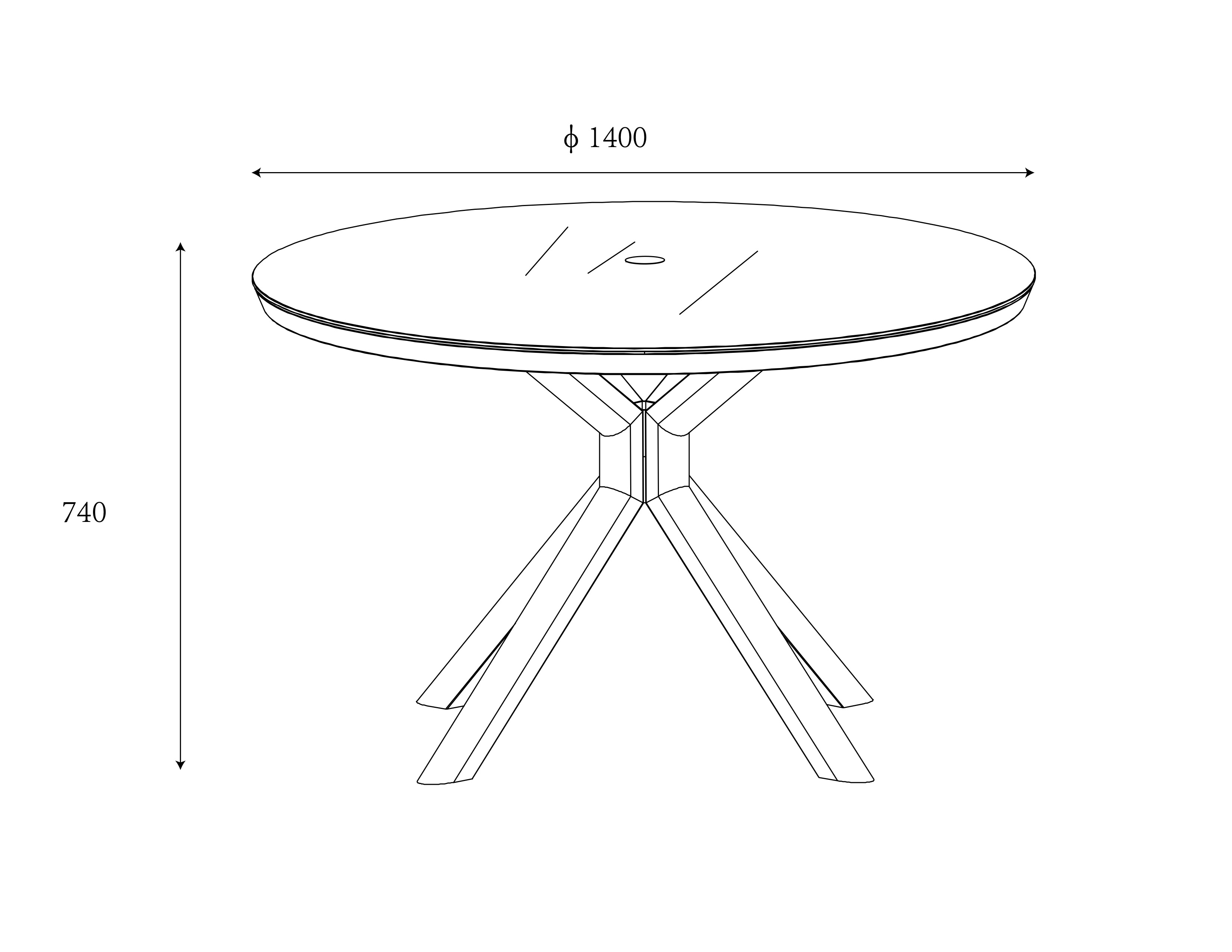 Aries 6 seat Round Dining Set dimensions